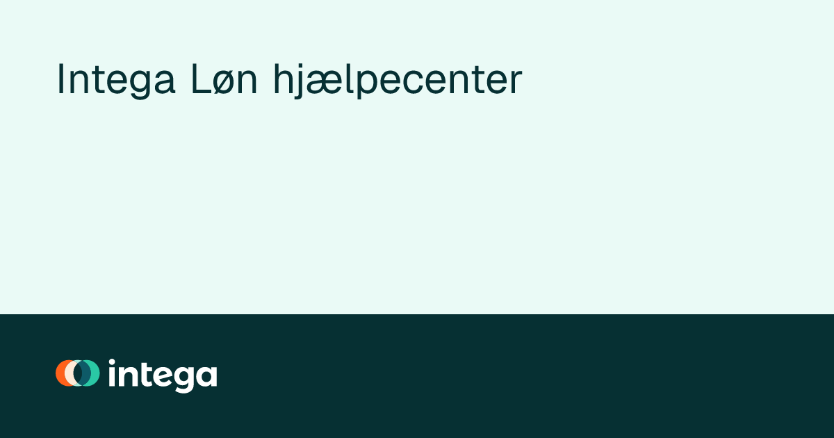 Fravær og orlov i Intega Løn